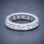 Art Deco Style Diamond Full Eternity Ring 18Ct White Gold 3Ct Of Carre Cut Diamonds
