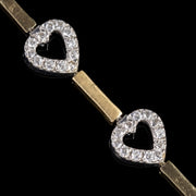 Diamond Heart Bracelet 14Ct Gold Platinum 2.25Ct Of Diamond