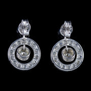 Art Deco Style Diamond Hoop Earrings 18Ct White Gold 2.20Ct Of Diamond