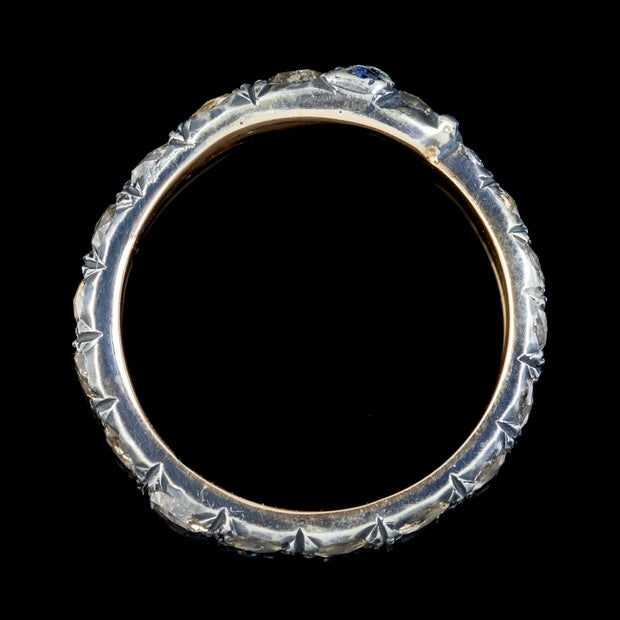 Diamond Snake Eternity Ring 18ct Gold Silver 2ct Of Diamond Sapphire Eyes