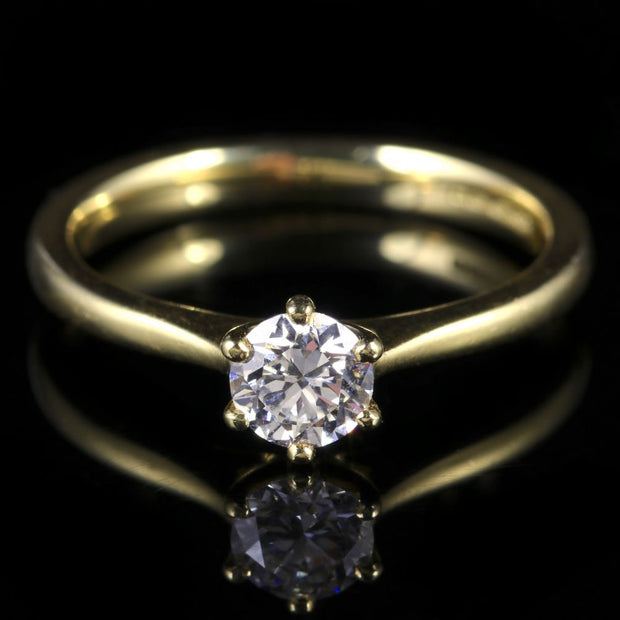 Diamond Solitaire Engagement Ring 18Ct Gold 0.60Ct Vs1