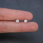 Edwardian Style Diamond Stud Earrings 18Ct White Gold 1.02Ct Of Diamond Cert