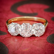 Diamond Trilogy Ring 18Ct Gold 3.17Ct Of Diamond Full Cert