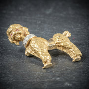 Vintage Diamond Gold Poodle Dog Brooch 14Ct Gold Circa 1950