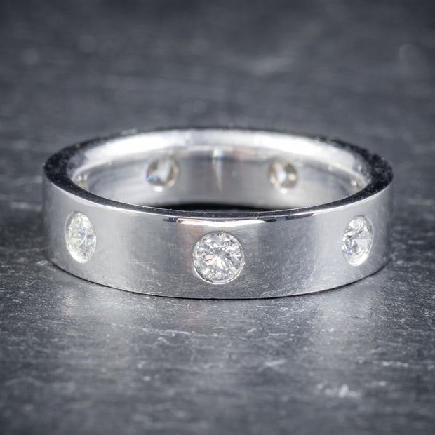 Vintage Diamond Eternity Ring Platinum Gents Wedding Band 1.44Ct Of Diamonds
