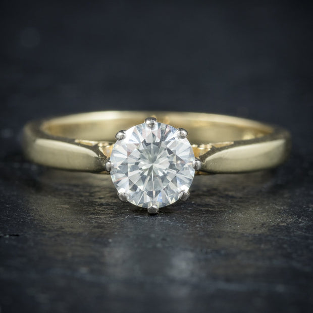 Diamond Solitaire Engagement Ring 18Ct Gold Dated London 1991