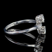 Double Diamond Engagement Ring 18Ct White Gold Dated 1979