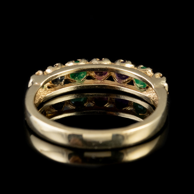 Victorian Style Dearest Gemstone Ring 9ct Gold