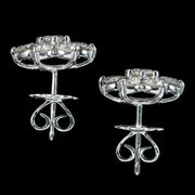 Diamond Flower Stud Earrings 18ct Gold 4.55ct Of Diamond 