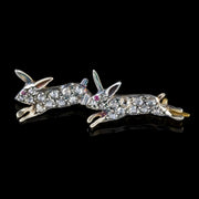Diamond Hare Brooch 18Ct Gold Silver Pin