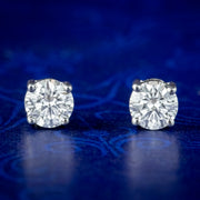 Diamond Solitaire Stud Earrings 18ct Gold 0.50ct Total