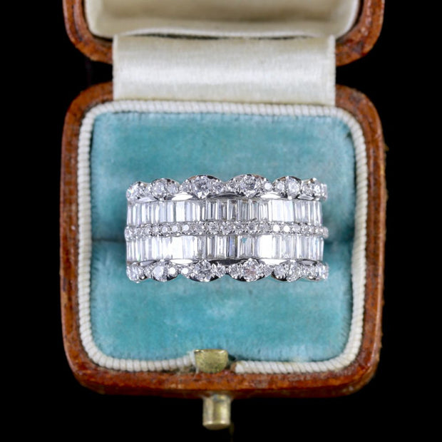 Diamond Baguette Ring 18Ct White Gold 3Ct Of Diamonds