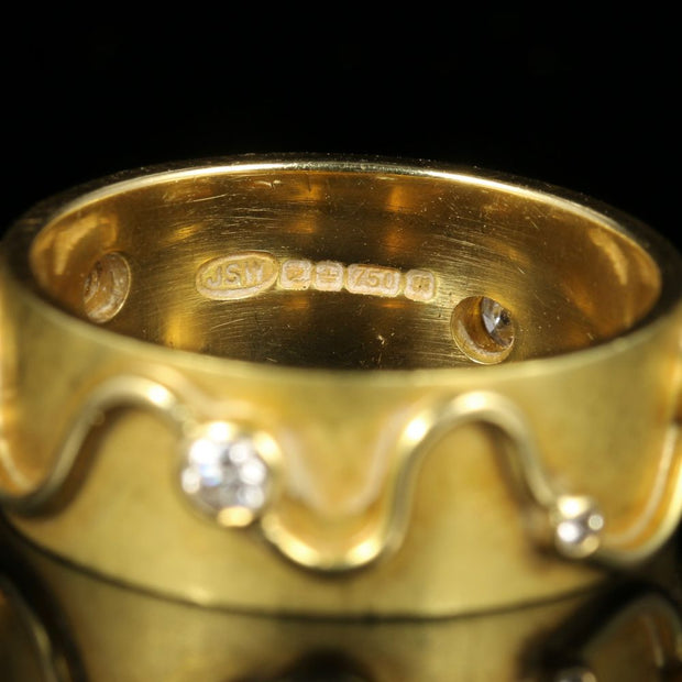 Diamond Band Ring 18Ct Gold Fancy Design