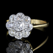 Victorian Style Diamond Cluster Ring 18Ct Gold 1.54Ct Diamonds