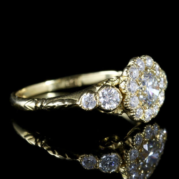 Diamond Cluster Ring 18Ct Yellow Gold Engagement Ring
