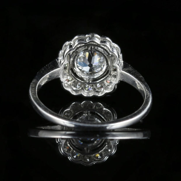 Diamond Engagement Cluster Ring 18Ct White Gold 1.60Ct Diamond
