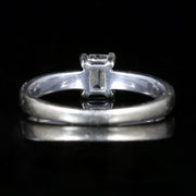 Diamond Engagement Ring Emerald Cut 18Ct White Gold