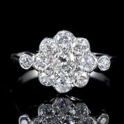 Diamond Flower Cluster Ring 18Ct White Gold Ring