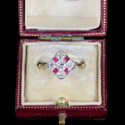 Diamond French Ruby Ring 18Ct Gold Ring