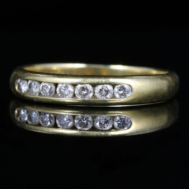Diamond Half Eternity Gold Ring 18Ct Gold