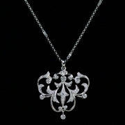 Diamond Necklace Pendant 18Ct White Gold