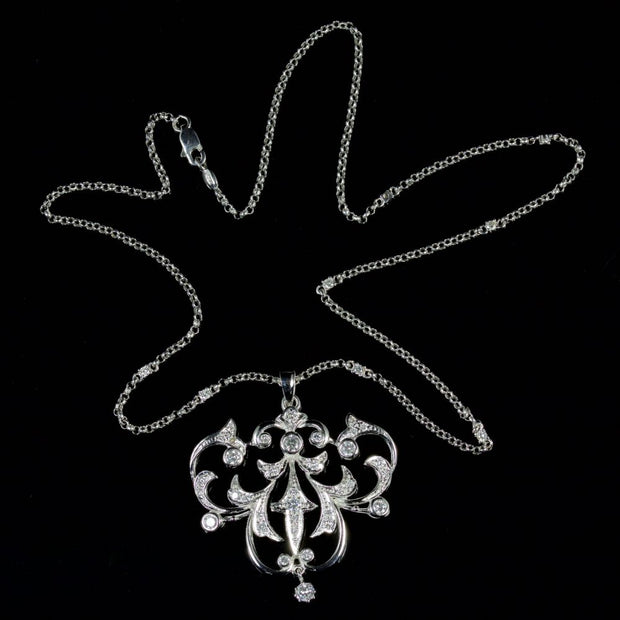 Diamond Necklace Pendant 18Ct White Gold