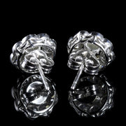 Diamond Pearl Cluster 18Ct Gold Earrings