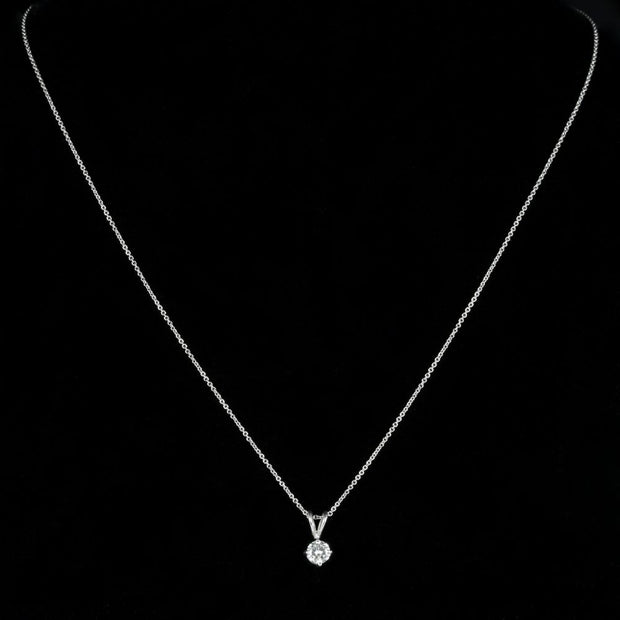 Diamond Pendant Necklace 18Ct White Gold 0.60Ct Diamond
