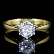 Vintage Diamond Solitaire Engagement Ring 18Ct Gold London 1980