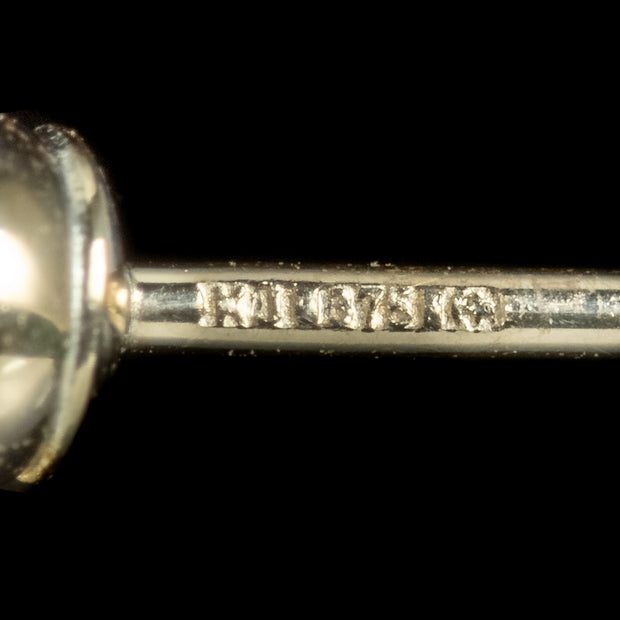 Edwardian Style Amethyst Diamond Drop Earrings 9ct Gold marks