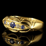 Edwardian Sapphire Diamond 18Ct Gold Ring 1915