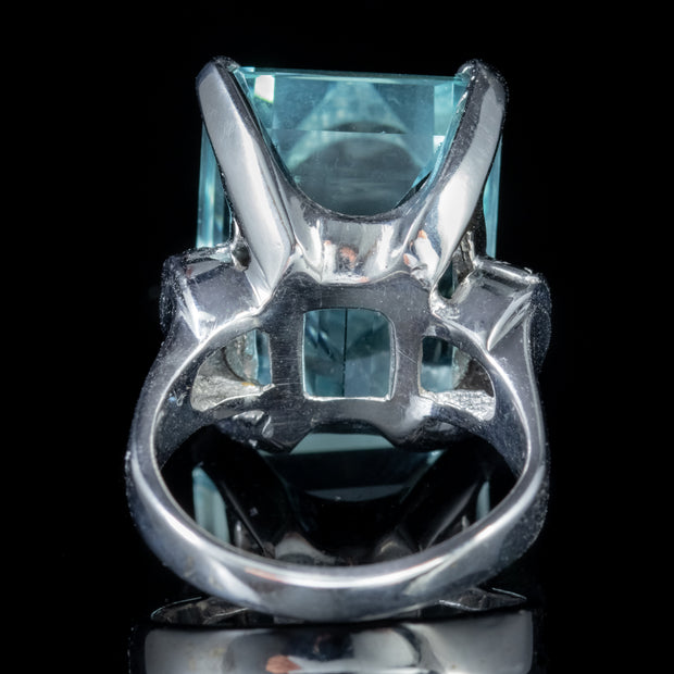 Art Deco Aquamarine Diamond Ring Platinum 25Ct Aqua Circa 1920
