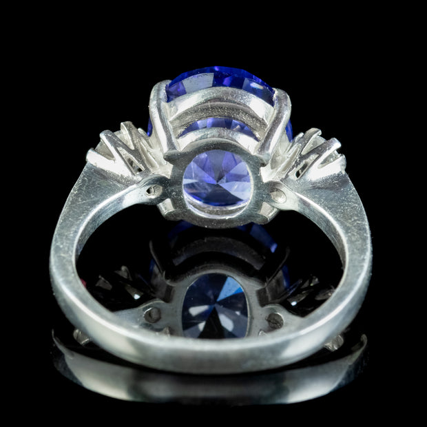 Edwardian Style Cz Tanzanite Trilogy Ring Silver 