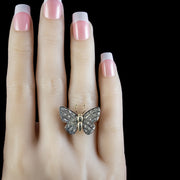 Edwardian Style Diamond Butterfly Ring Dated 1995  