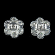 Edwardian Style Diamond Cluster Earrings 18ct Gold 2.80ct Diamond