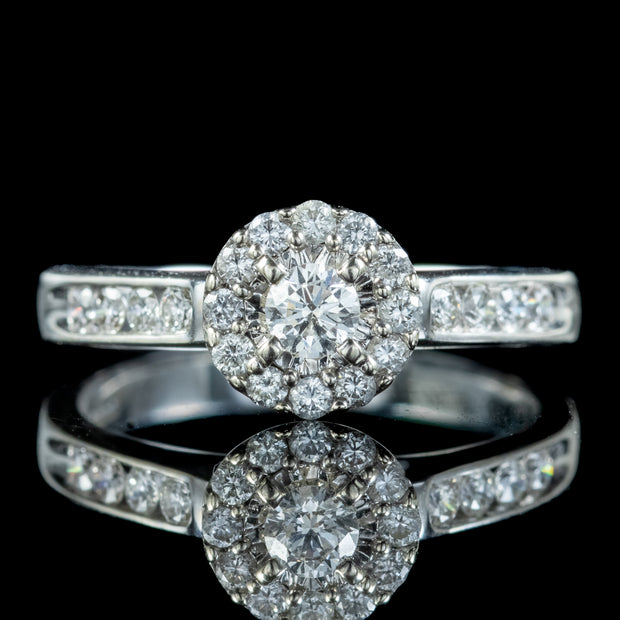Edwardian Style Diamond Cluster Ring 0.90ct Of Diamond