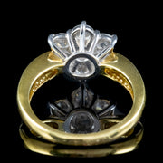 Edwardian Style Diamond Cluster Ring 1.61ct Of Diamond