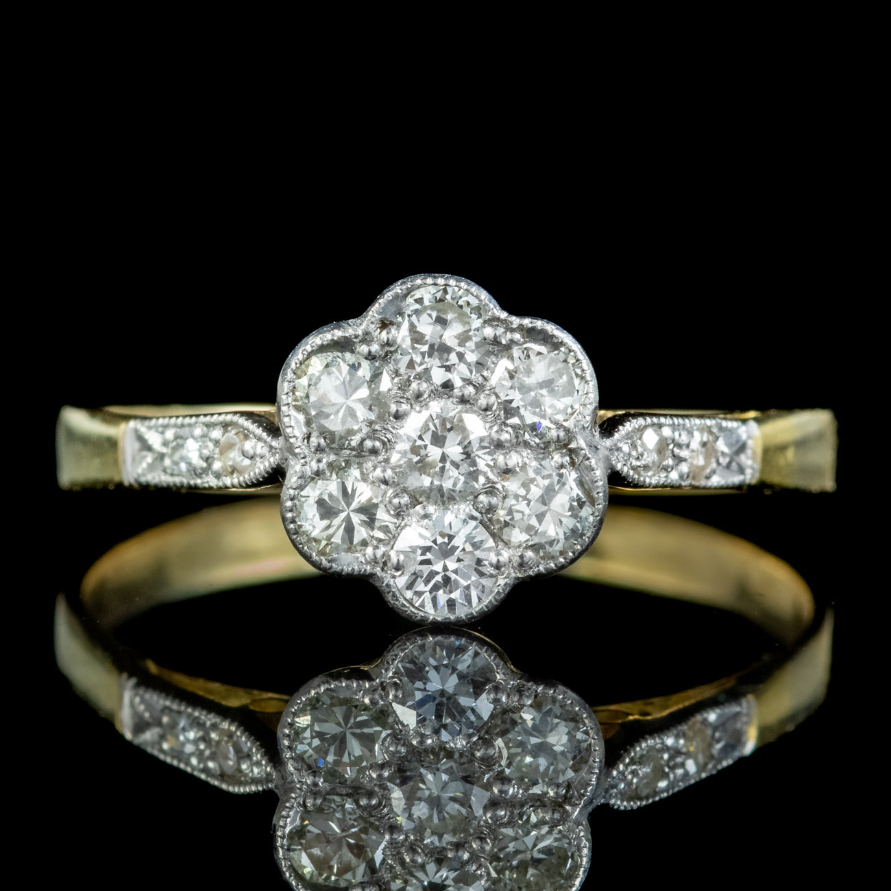 Edwardian Style Diamond Daisy Cluster Ring 0.70ct Of Diamond – Laurelle ...