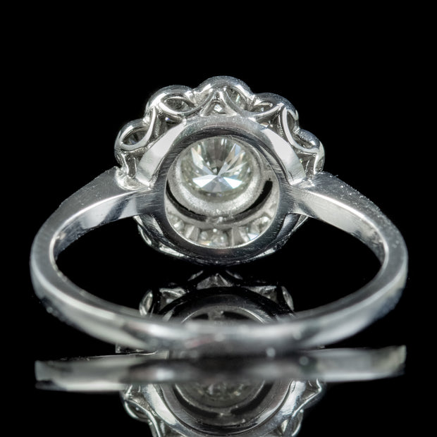 Edwardian Style Diamond Daisy Cluster Ring 0.95ct Of Diamond 