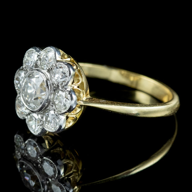  Edwardian Style Diamond Daisy Cluster Ring 1.66ct Of Diamond 