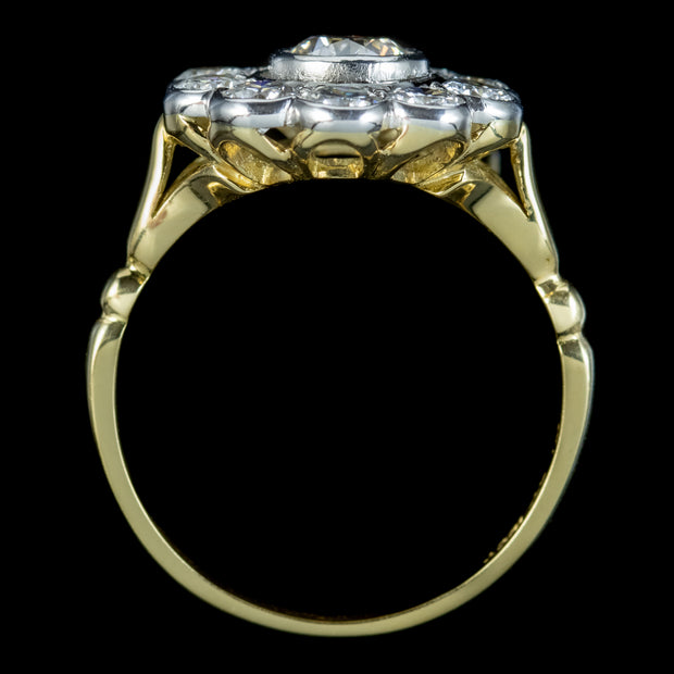 Edwardian Style Diamond Daisy Cluster Ring 2ct Of Diamond