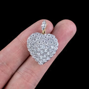 Edwardian Style Diamond Heart Pendant 18ct Gold 6ct Of Diamond 