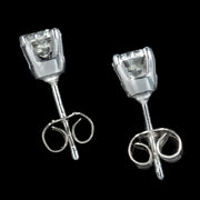 Edwardian Style Diamond Solitaire Stud Earrings 0.60ct Of Diamond