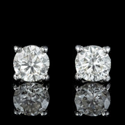 Edwardian Style Diamond Solitaire Stud Earrings 1.26ct Of Diamond