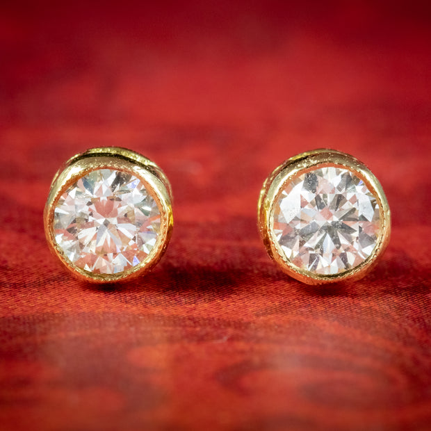 Edwardian Style Diamond Stud Earrings 18ct Gold 0.40ct Of Diamond
