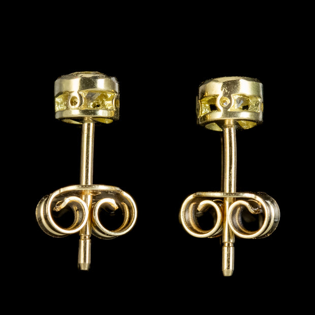 Edwardian Style Diamond Stud Earrings 18ct Gold 0.40ct Of Diamond