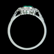 Edwardian Style Emerald Diamond Cluster Ring 0.70ct Emerald