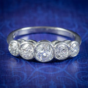 Edwardian Style Five Stone Diamond Ring 1.80ct Of Diamond
