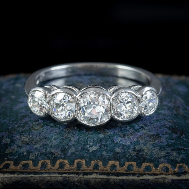 Edwardian Style Five Stone Diamond Ring 1.80ct Of Diamond