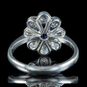 Edwardian Style Sapphire Diamond Cluster Ring 1.65ct Sapphire